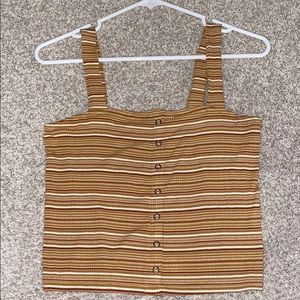 Ribbed stripe crop top
